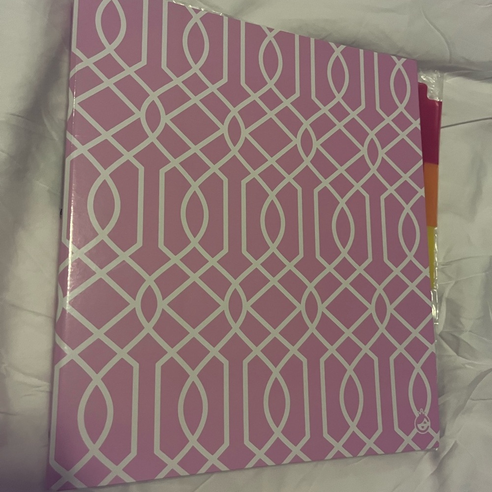 Pink Geometric Patterned 1” Binder - Studio C pattern play collection